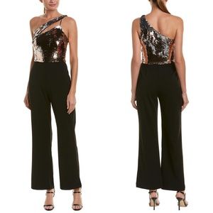 Alexia Admor One Shoulder Sequin Bodice JUMPSUIT